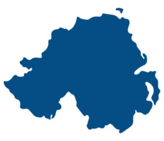 Northern Ireland map. Map of Northern Ireland in blue color png