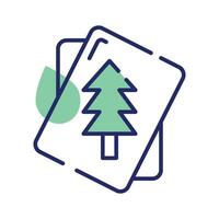 Christmas invitation card, christmas tree on paper vector icon