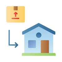 Parcel with home building concept icon of home delivery, isolated on white background vector