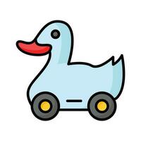 Check this carefully designed icon of duck toy, children playthings vector