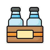 icono de Leche botellas caja en moderno diseño estilo, Listo para prima utilizar vector