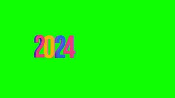 Happy New Year 2024 Green Screen Animation. Green Screen Happy New Year 2024. Animation Green Screen Happy New Year 2024. video