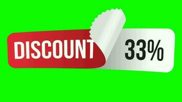 Up to 33 Percentage off Sale. Discount Offer Price Sign. Special Offer Twirl Text Animation on a Green Background. video