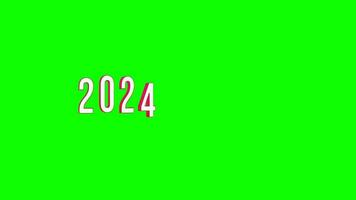 2024 tekst animatie in groen scherm. video