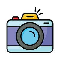 Digital camera icon in flat style, photography equipment, photo camera vector