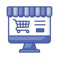 Check this beautifully designed icon of online shopping in trendy style vector