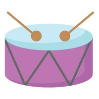 Drum with drumsticks vector design, percussion instrument, icon of drum, drumbeat