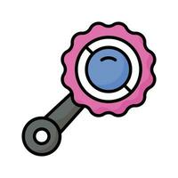 Check this carefully designed icon of baby rattle in trendy style, customizable vector