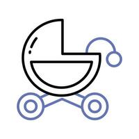 Check this beautiful icon of baby carriage, baby stroller vector design