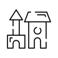 Take a look at this amazing icon of blocks castle in modern design style vector