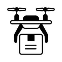 An icon of drone delivery, drone delivery service vector design