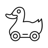 Check this carefully designed icon of duck toy, children playthings vector