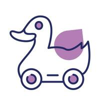 Check this carefully designed icon of duck toy, children playthings vector