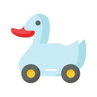 Check this carefully designed icon of duck toy, children playthings vector