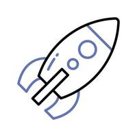 Spaceship toy with portholes and wings, kids space toy, icon of rocket vector