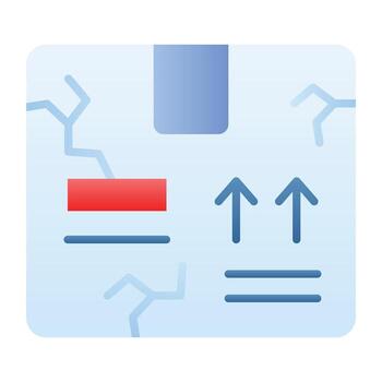 Broken cardboard vector design, torn carton package, Broken box icon for apps and websites