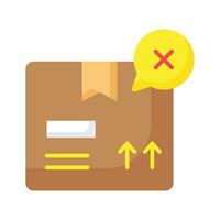 Parcel with cross sign showing concept icon of rejected order vector