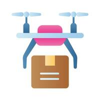 An icon of drone delivery, drone delivery service vector design