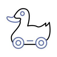 Check this carefully designed icon of duck toy, children playthings vector