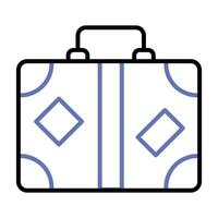 cuidadosamente hecho a mano icono diseño de equipaje bolso en de moda estilo, viaje equipaje vector personalizable diseño