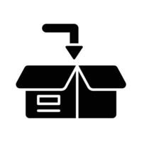 Well Designed icon of packaging, down arrow with parcel vector