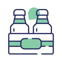 icono de Leche botellas caja en moderno diseño estilo, Listo para prima utilizar vector