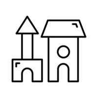 Take a look at this amazing icon of blocks castle in modern design style vector