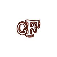 letter cf vintage brush linked font logo vector