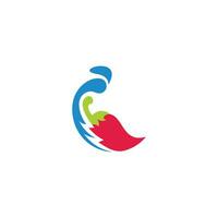 fresh water chili symbol logo vector
