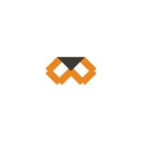 letter w triangle pixel logo vector
