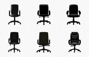 Office chair silhouettes vector Set, Desk chair black vector collection
