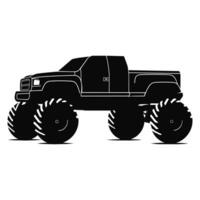 A Monster Truck Silhouette Vector isolated on a White background