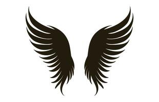 A Wings Silhouette black Vector isolated on a white background