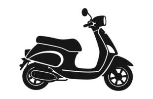 A Motorbike Scooter Vector black Silhouette isolated on a white background