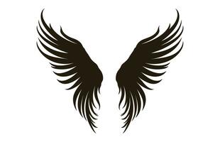 A Wings Silhouette black Vector isolated on a white background