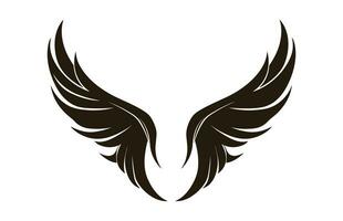 A Wings Silhouette black Vector isolated on a white background