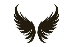 A Wings Silhouette black Vector isolated on a white background