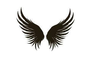 A Wings Silhouette black Vector isolated on a white background