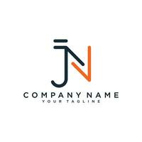 JN initials monogram letter text alphabet logo design vector