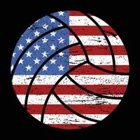 American Flag Volleyball Design vector