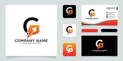 G letter vector logo design. Lightning icon concept. Modern logo for business identity. Creative symbol element or template