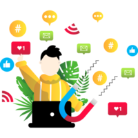 social media illustration png