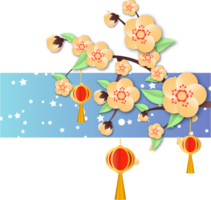 perzik bloemen illustratie png