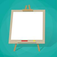 cartoon blank presentation board with shadow. Vector Illustration in flat design on green background