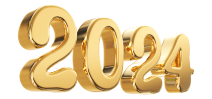 2024 Happy New Year - 3D Number png