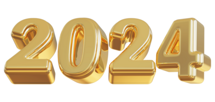 2024 Happy New Year - 3D Number png