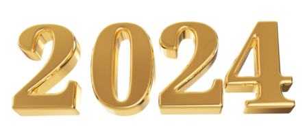 2024 contento nuovo anno - 3d numero png