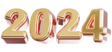 2024 Happy New Year - 3D Number png