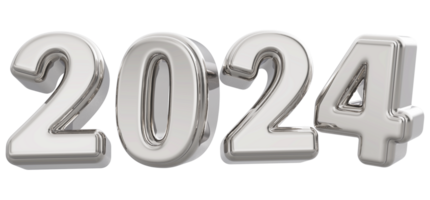 2024 Happy New Year - 3D Number png