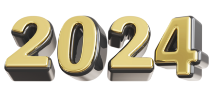 2024 Happy New Year - 3D Number png